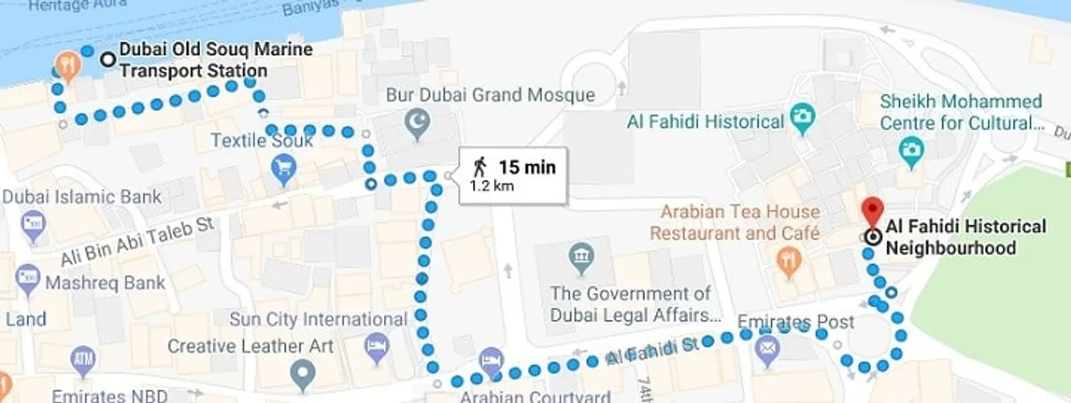 Bur Dubai Water Station to Al Fahidi District