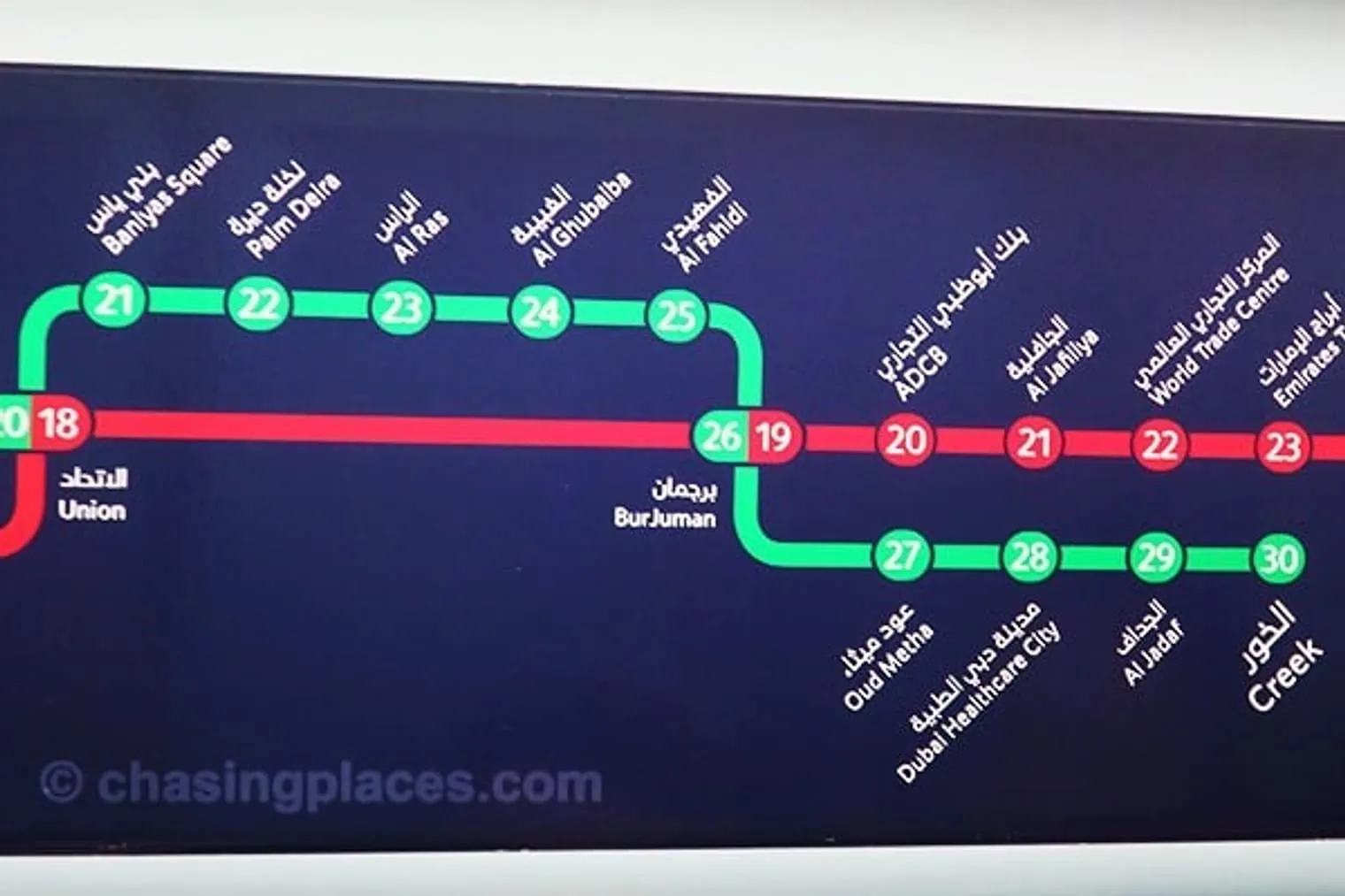 Al – Ras Station is on the green line of the Dubai Metro