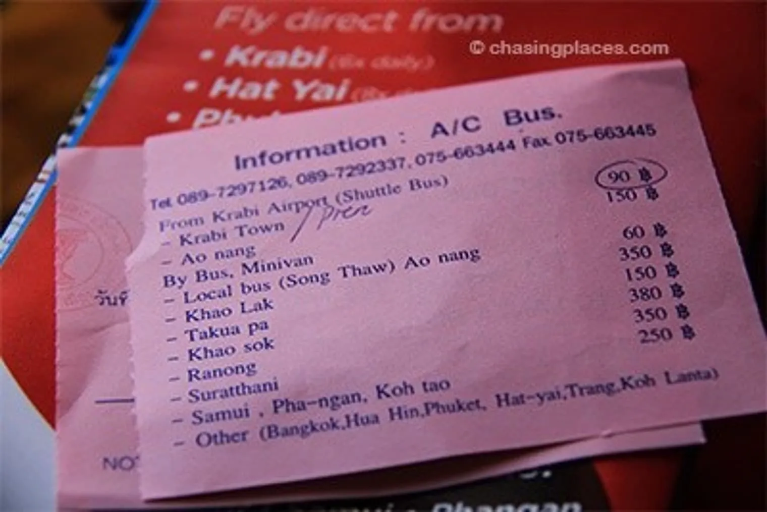 The shuttle bus ticket-from Krabi Airport to the Krabi-Pier