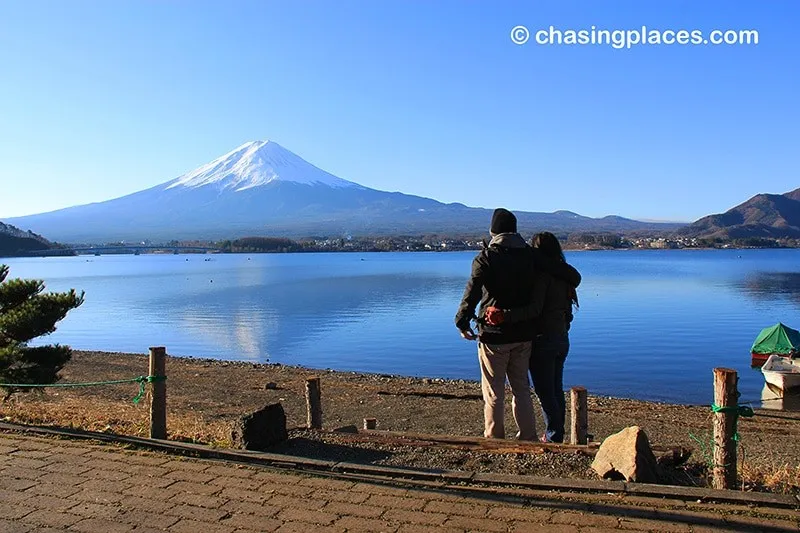 Pat and Josh in front of Mount Fuji, Japan