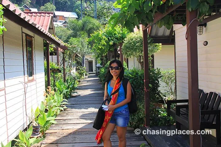 Pat outside a beach bungalow on Koh Phi Phi