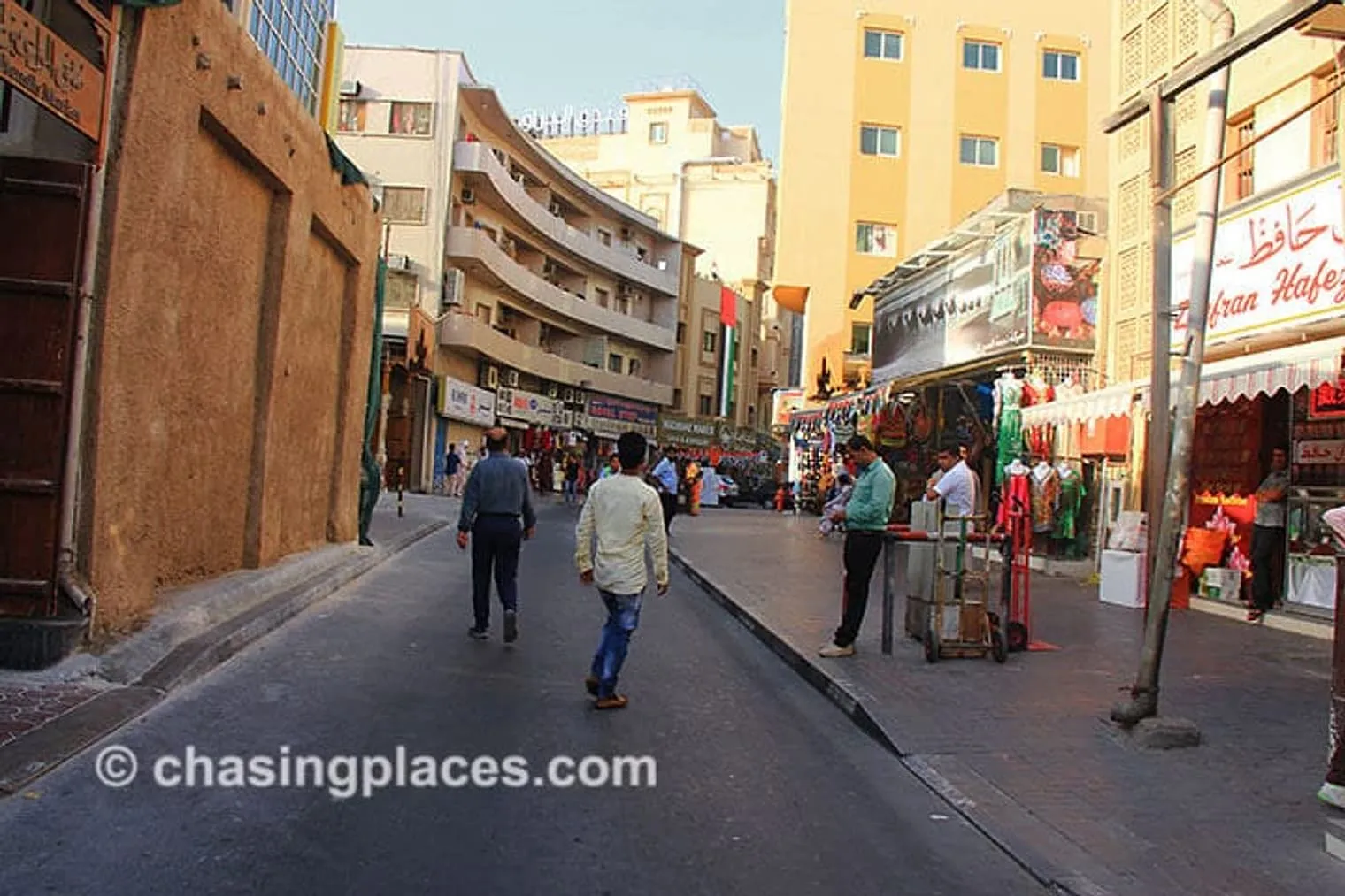 The street leading up to different ‘spice’ stalls and shops.