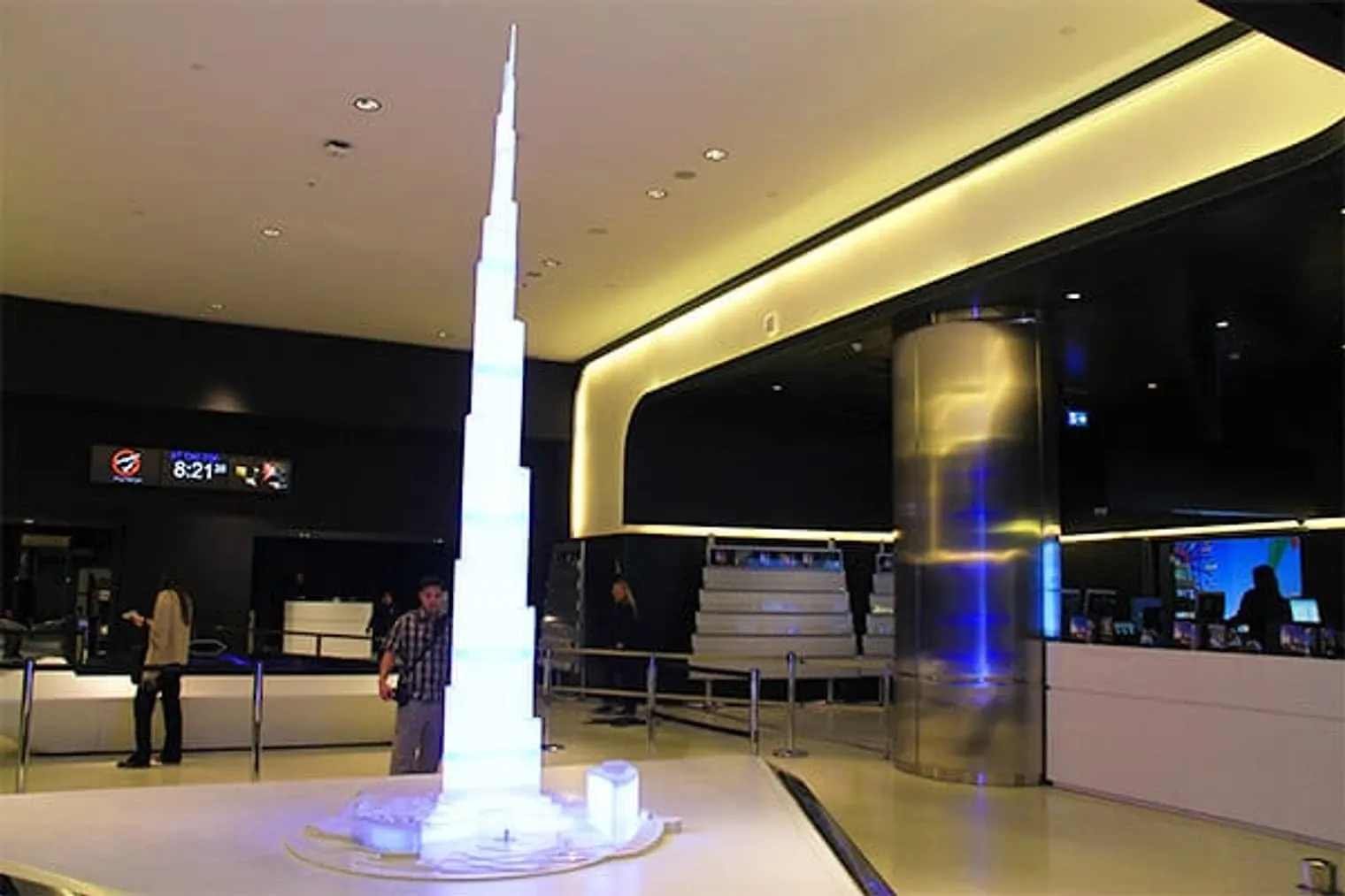 Before going to the viewing deck, you can check out the Burj Khalifa displays