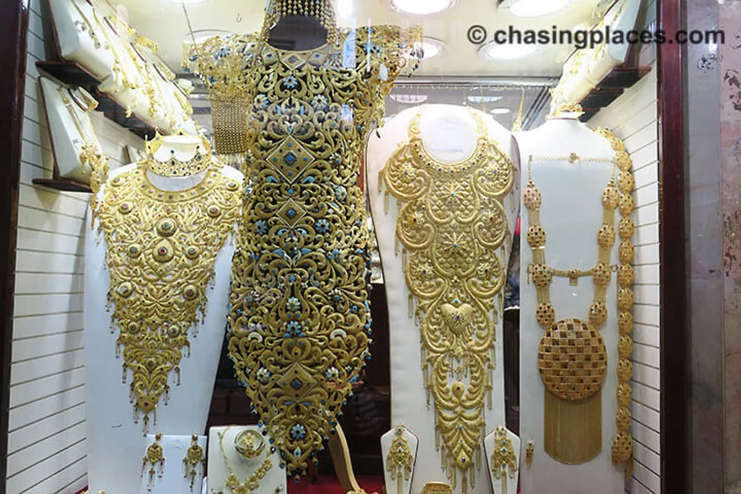 Get ready to be amazed at the displays of jewelry at Gold Souk, Dubai