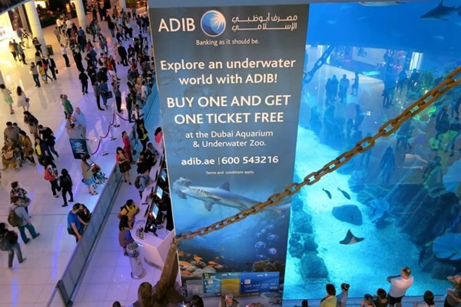 Dubai Aquarium from the top!