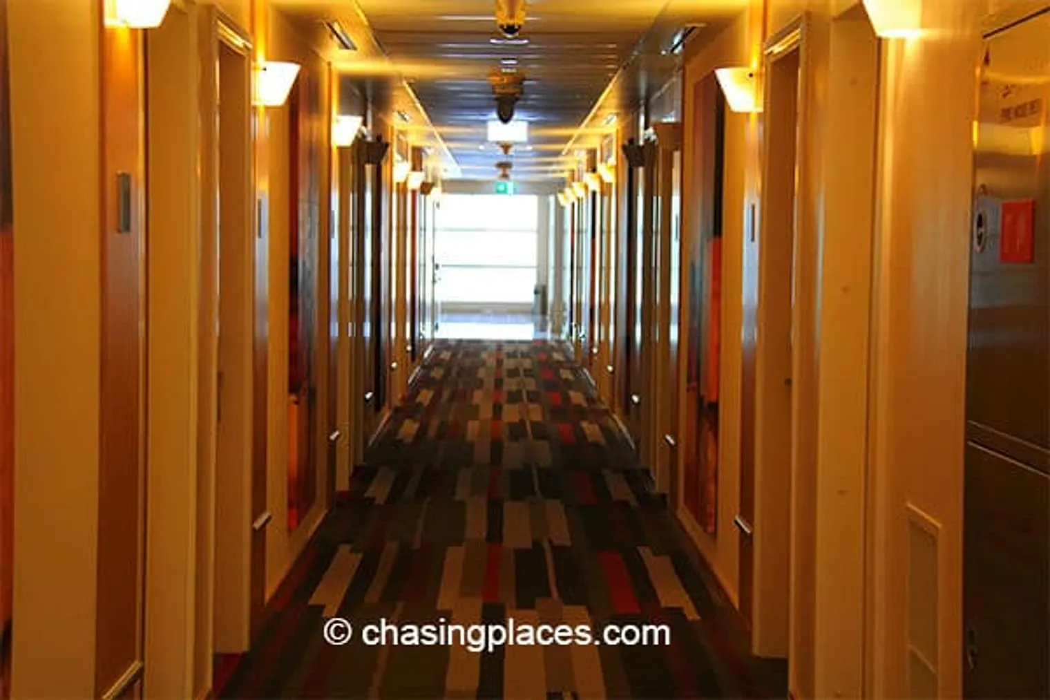The hallway of the hotel - looks modern and fresh.