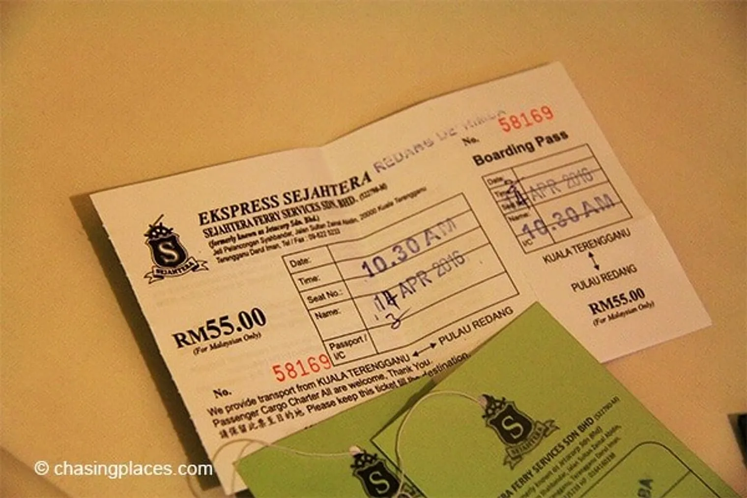 Expect to pay 55 RM on your way to Redang