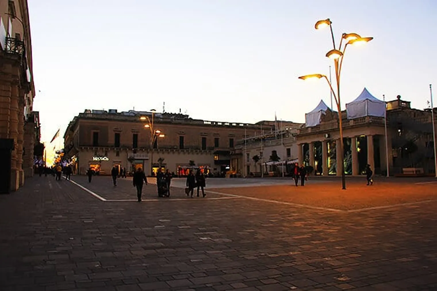 Fewer people walking at night in Vallletta.