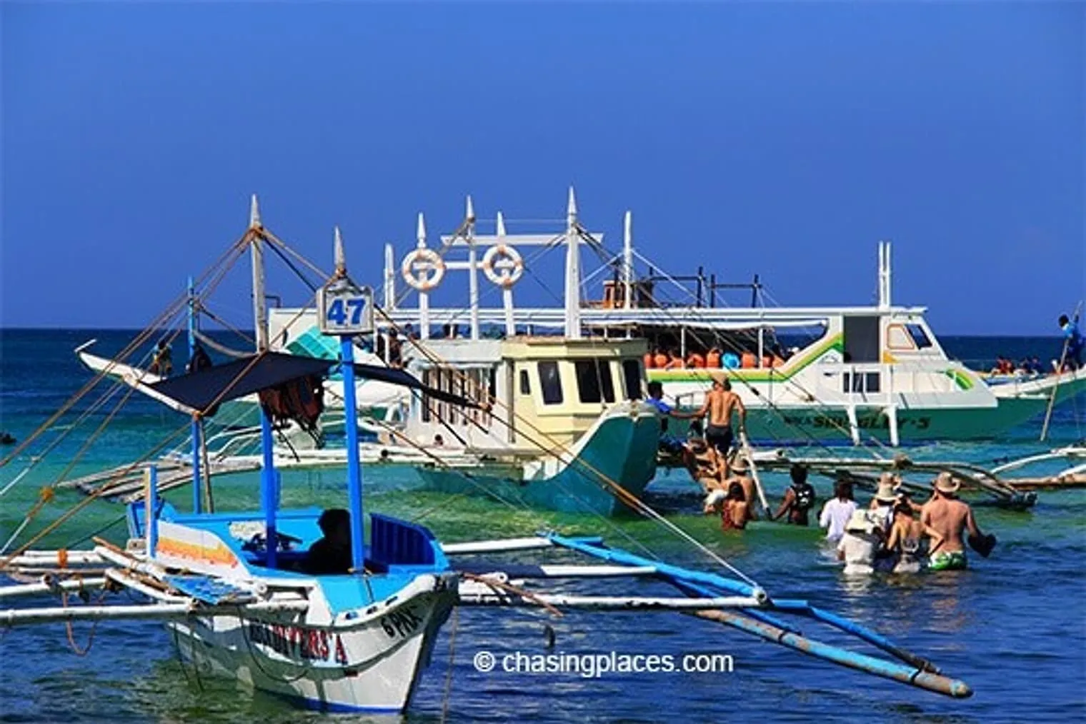 Day tours depart from different areas along White Beach