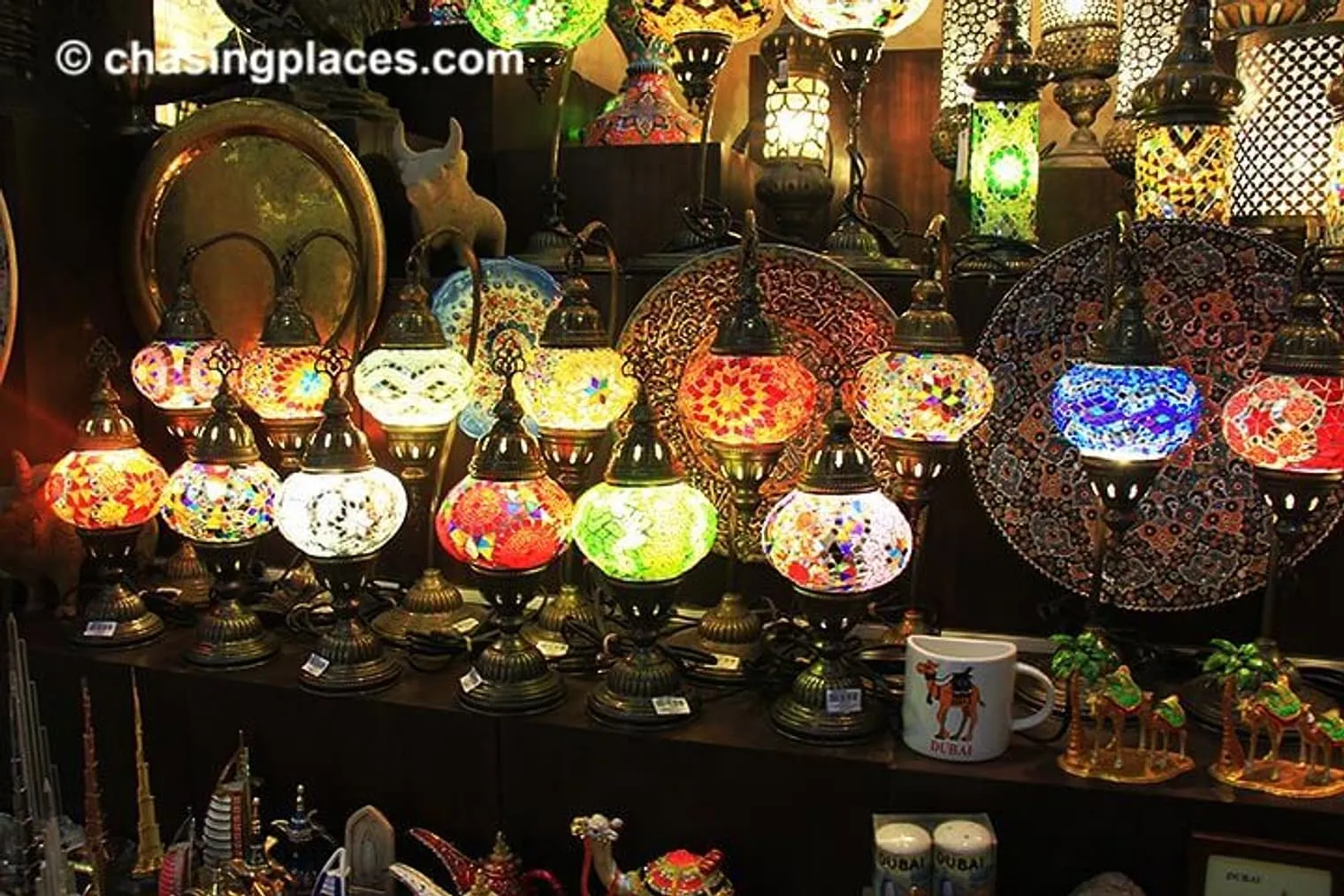 These lovely lamps are just some of the things sold at Souk Madinat Jumeirah