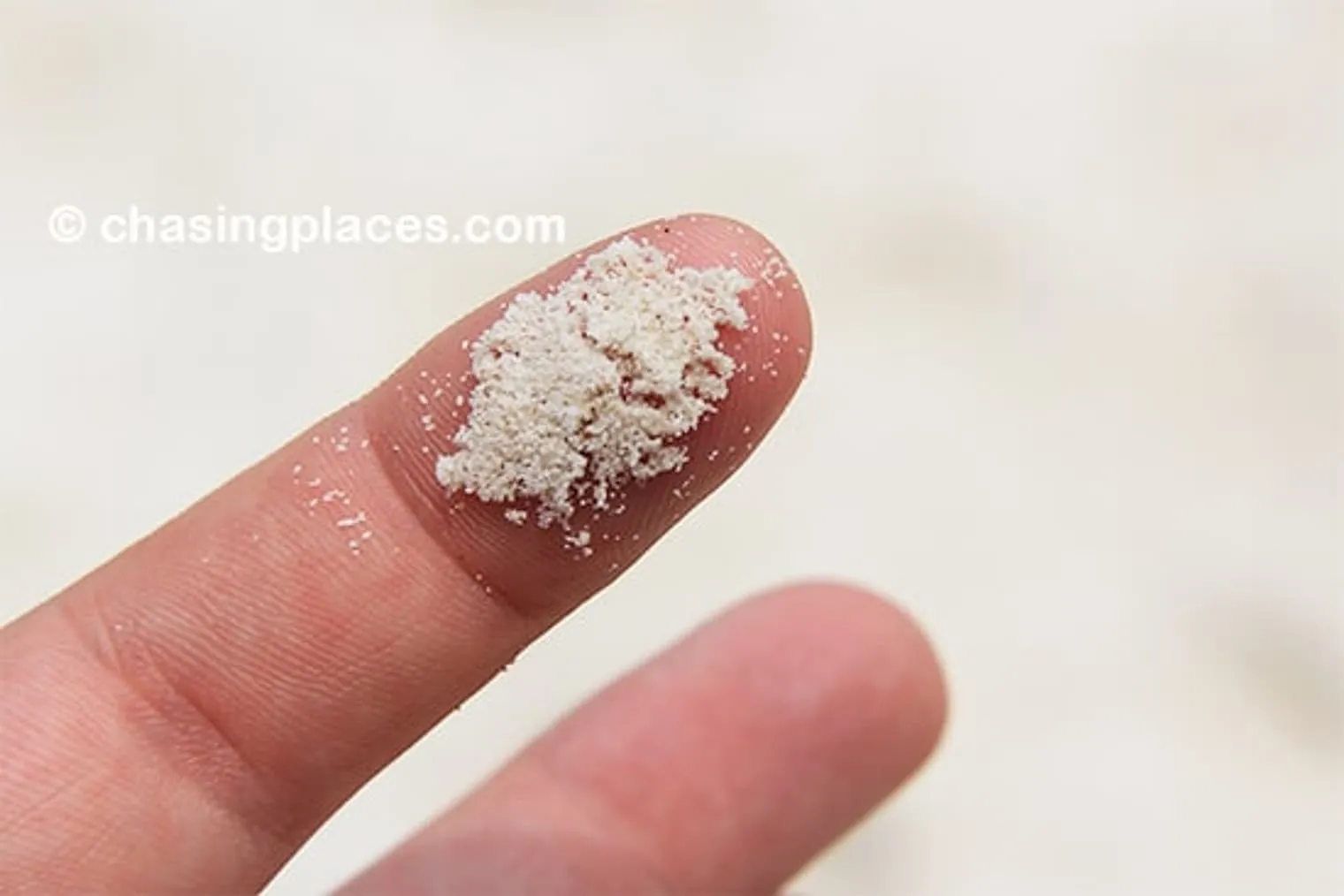 The powdery white sand from Maya-Bay
