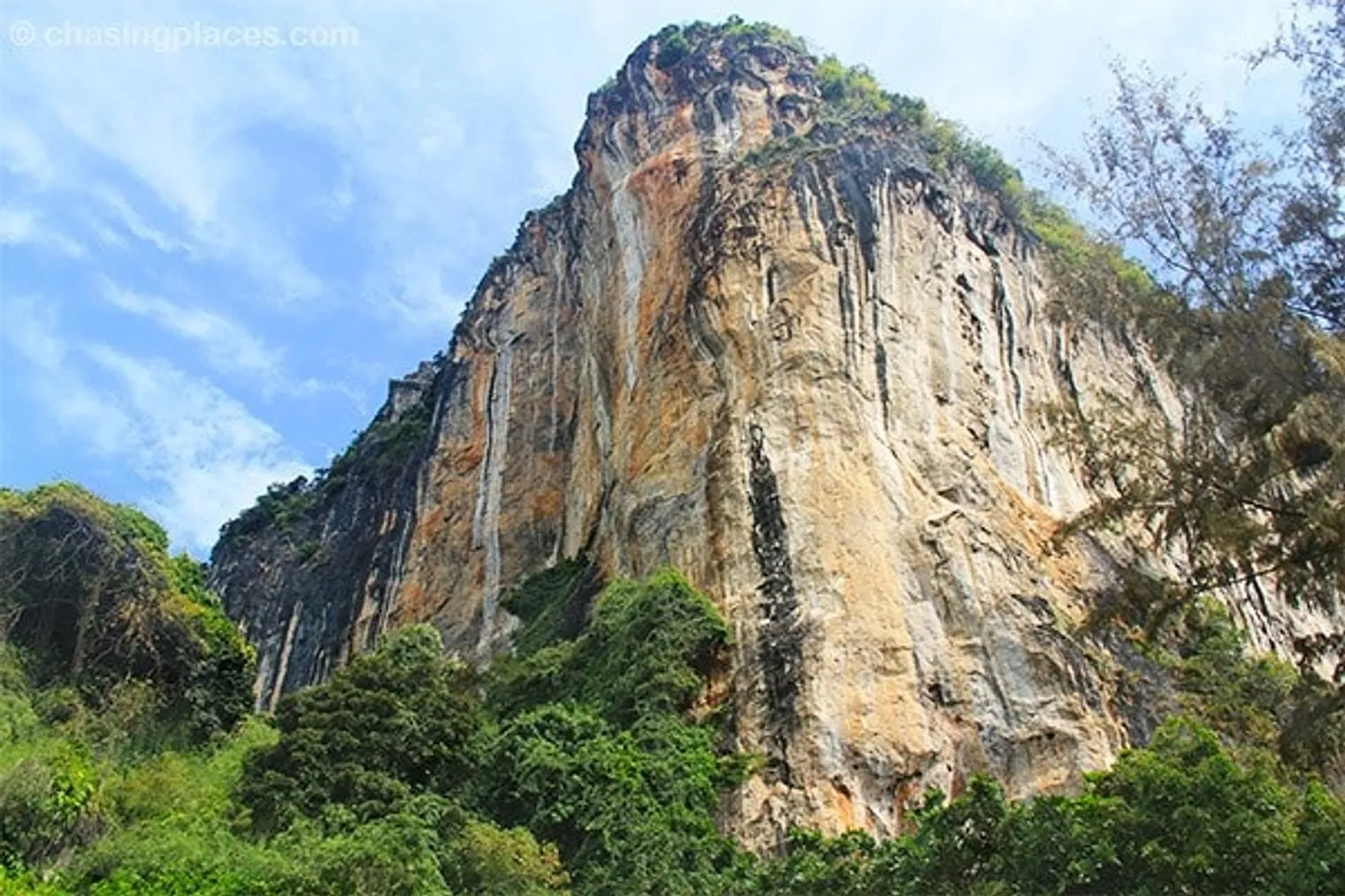 An intimidating, yet stunning wall protecting Railay Beach