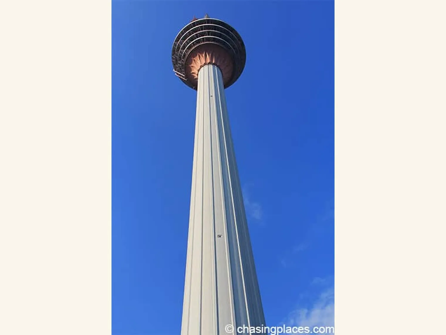 View of the KL Tower from the ground