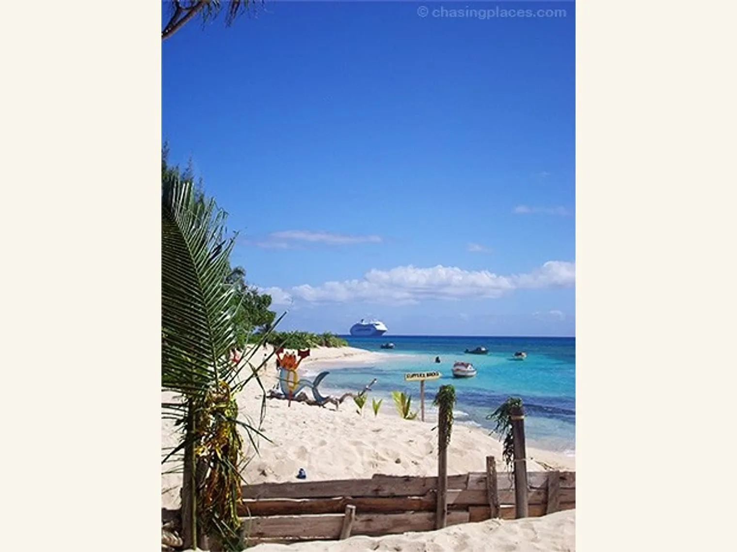 A cruise ship stopping by Mystery Island