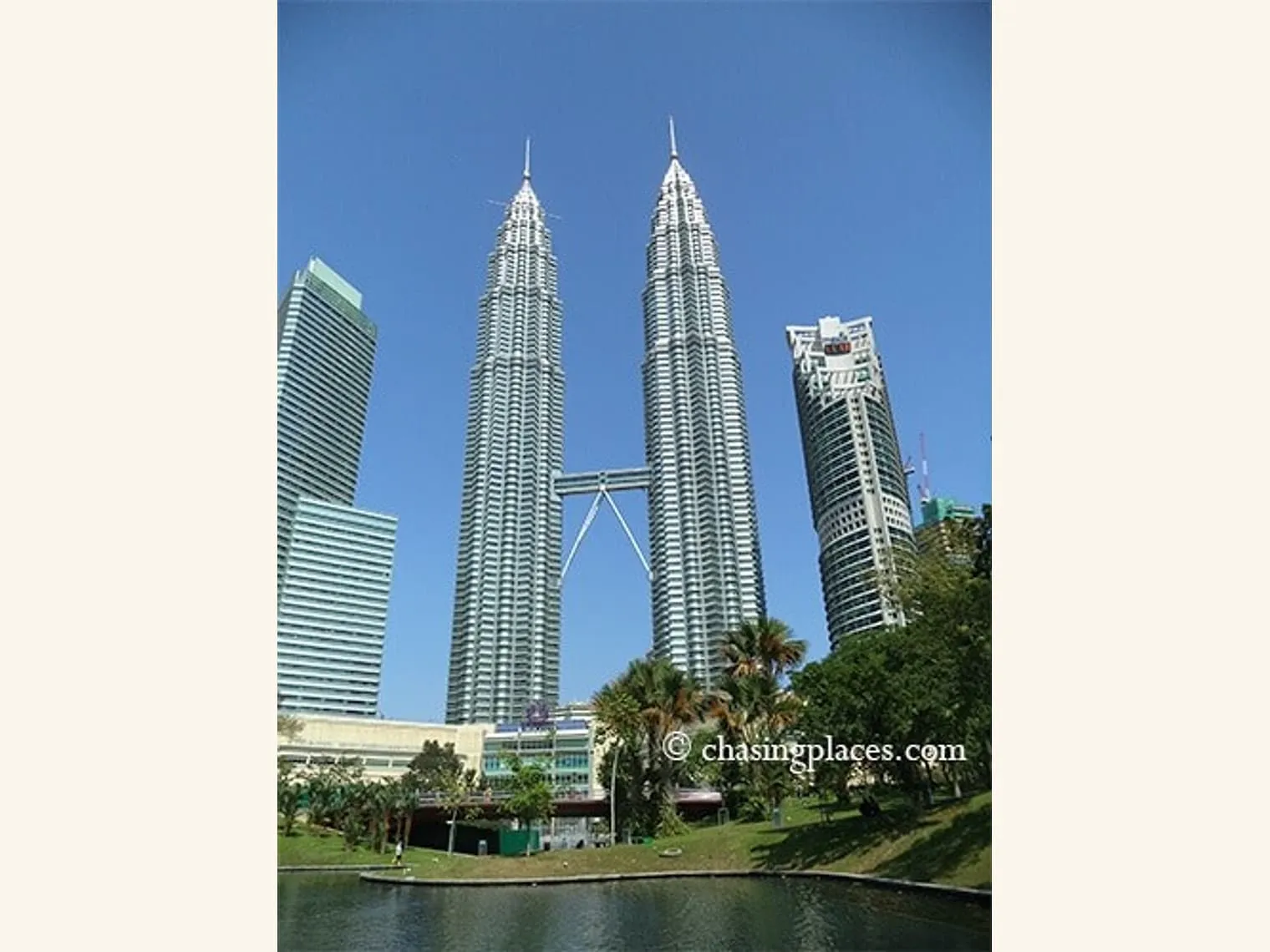 An unobstructed view of the Twin Towers from KLCC Park