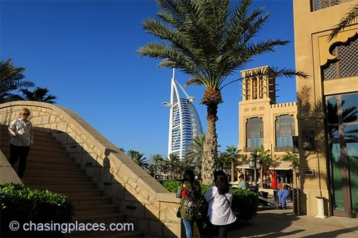 The pristine Burj Arab in the distance.