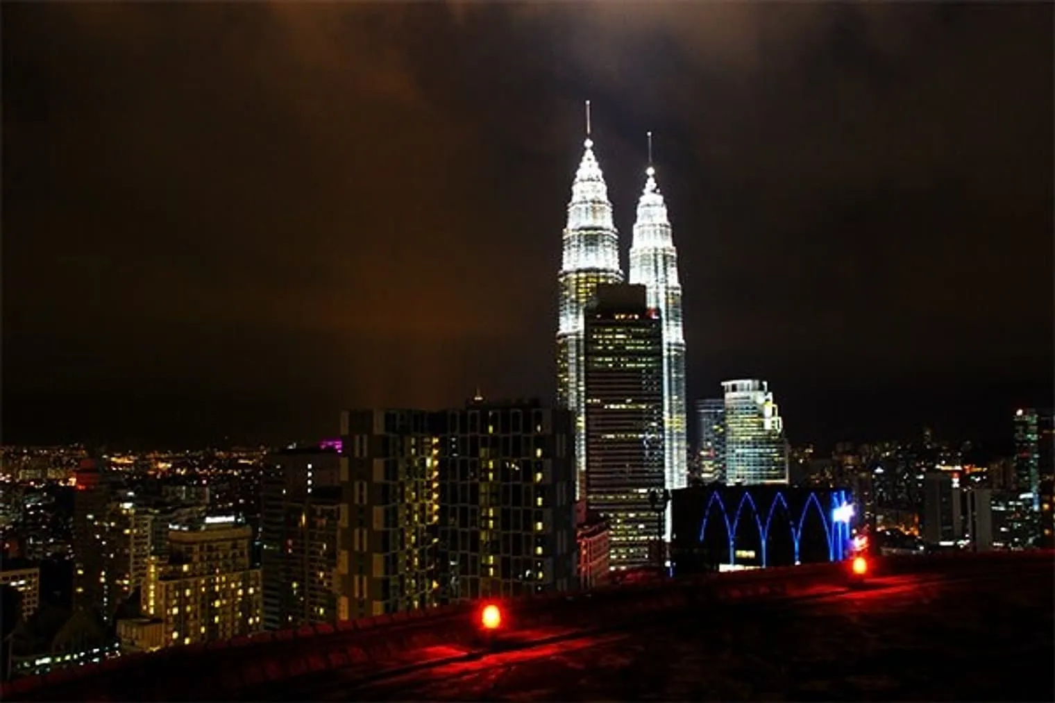 View of the Petronas Towers and the KL Cityscape from the Helipad