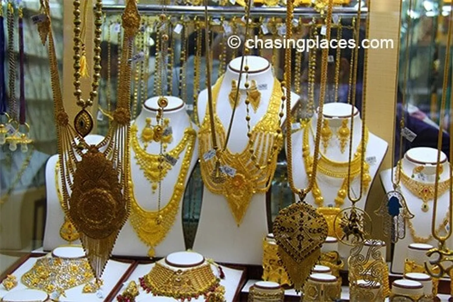 The stunning gold jewelry at the Gold Souq